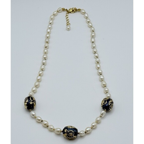 Edgar Berebi Russian Egg Fresh Water Pearl 17” Necklace Limited Edition 1996 - Picture 5 of 8